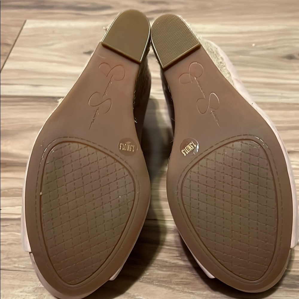 Jessica Simpson Pink Cream Wedge Heels - Picture 9 of 9